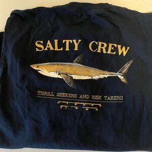 Men’s blue long sleeve salty crew t shirt